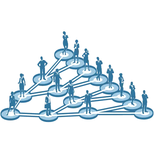 Network Marketing Struktur – Schematische Darstellung eines Empfehlungsmarketing-Netzwerks