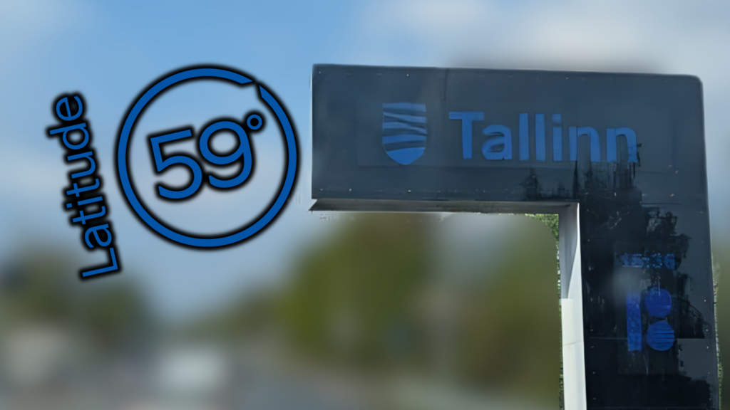 Anreise mit dem Wohnmobil zur Latitude59 2026 – Ortsschild Tallinn auf der estnischen Hauptstraße in richtung Innenstadt